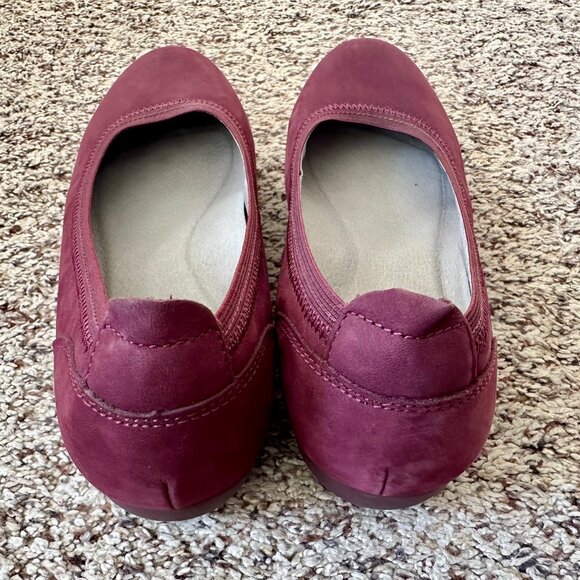 Dansko Women's Kristen Nubuck Ballet Flats Shoes Wine Burgundy Size 39 US 8.5-9 - Picture 4 of 9